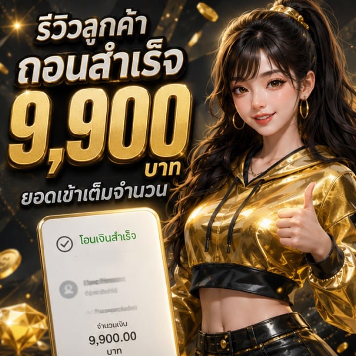 รีวิวลูกค้า ถอนสำเร็จ 9,900 บาท ยอดเข้าเต็มจำนวน