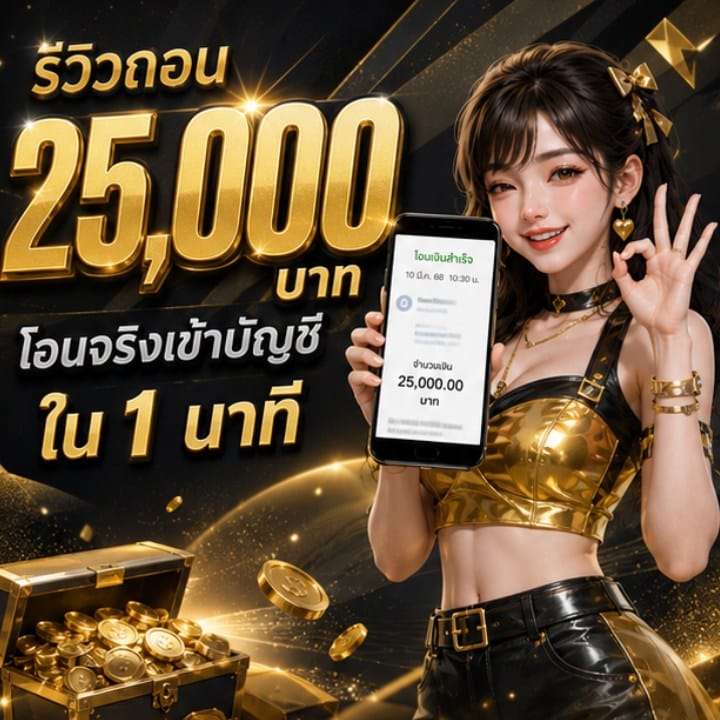 รีวิวถอน 25,000 บาท โอนจริงเข้าบัญชี ใน 1 นาที